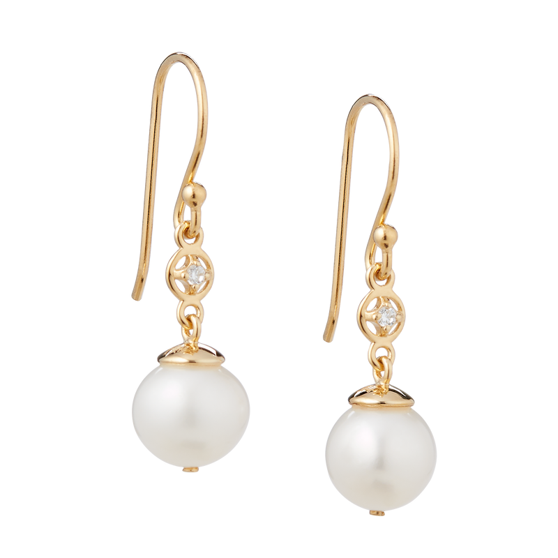 Sri Jagdamba Pearls Dealers 22k (916) Yellow Gold and Pearl Drop Earrings  for Women, Metal Weight: 2.9 Grams : Amazon.in: Fashion